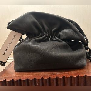 Aimee Kestenberg Gathered Black Leather Bag